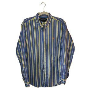 Ralph Lauren Striped Blue Classic Fit Button Down Shirt
